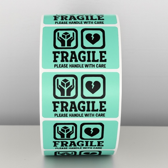 📦 Fragile Shipping Stickers | Handle With Care Labels | Red Warning LABELS - Picture 4 of 11